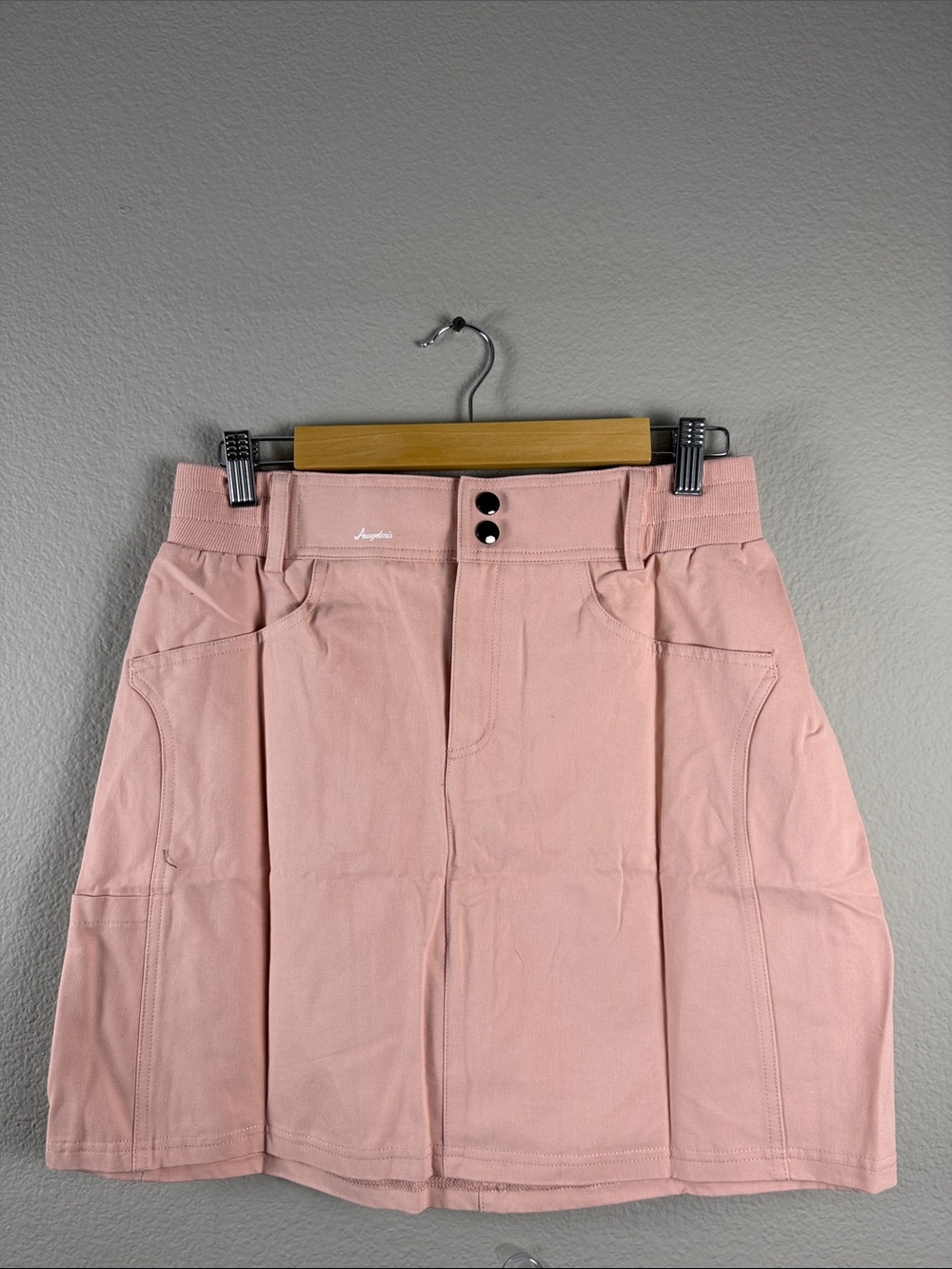 Size M Women Dusty Pink A-Line Cotton Skirt